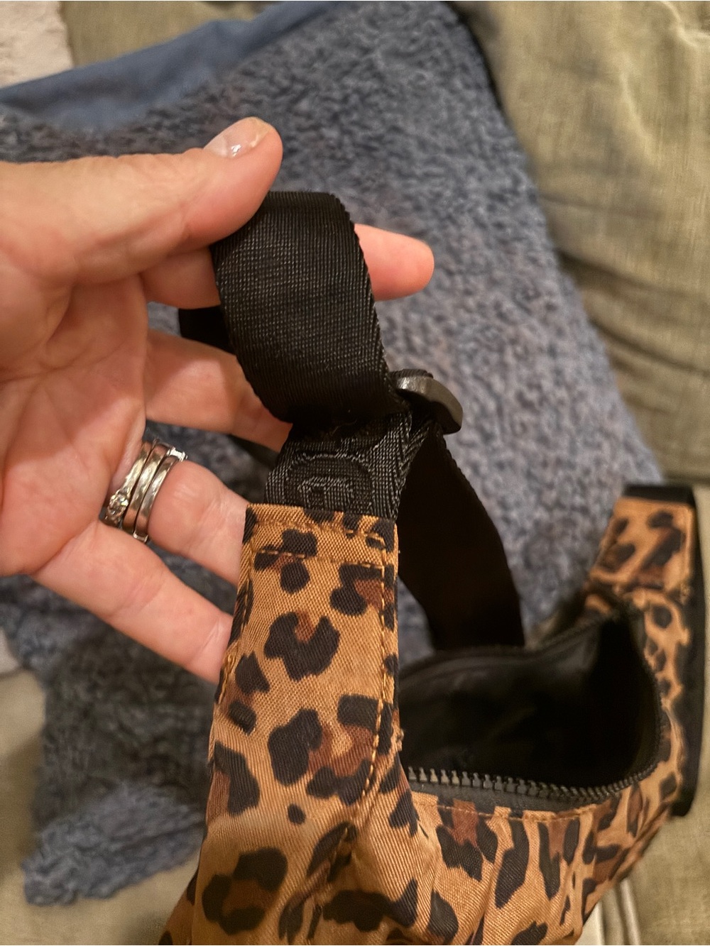 BAGGU Leopard Print Crossbody Bag - Brown and Black - Picture 3 of 5